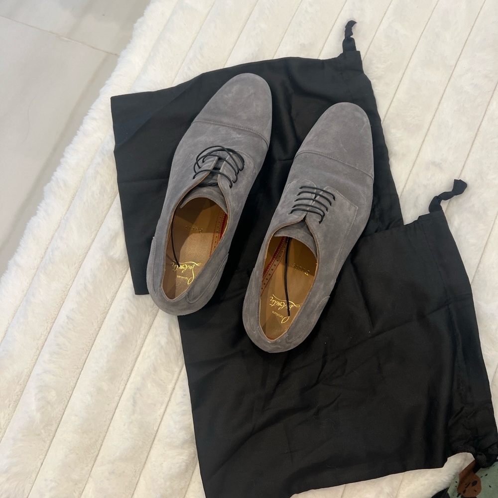 SOLD Men's Gray Christian Louboutin Suede Dress Shoes 42 /9